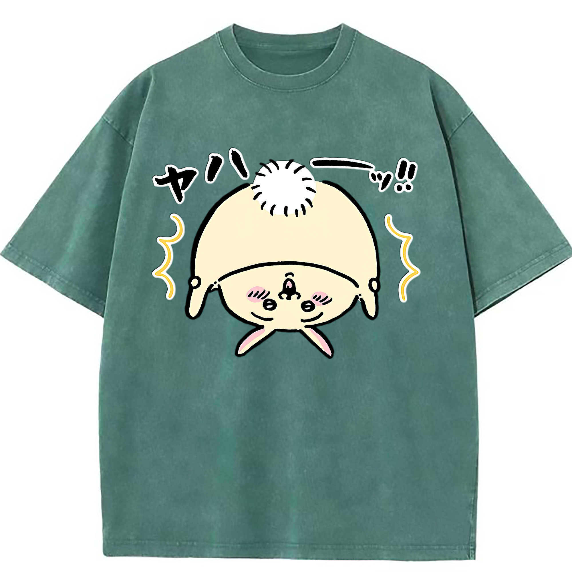 （画像用） ちいかわ うさぎ Chii-kawa usagi 綿100% ヴィンテージ風 半袖Tシャツ（フロントプリント）
